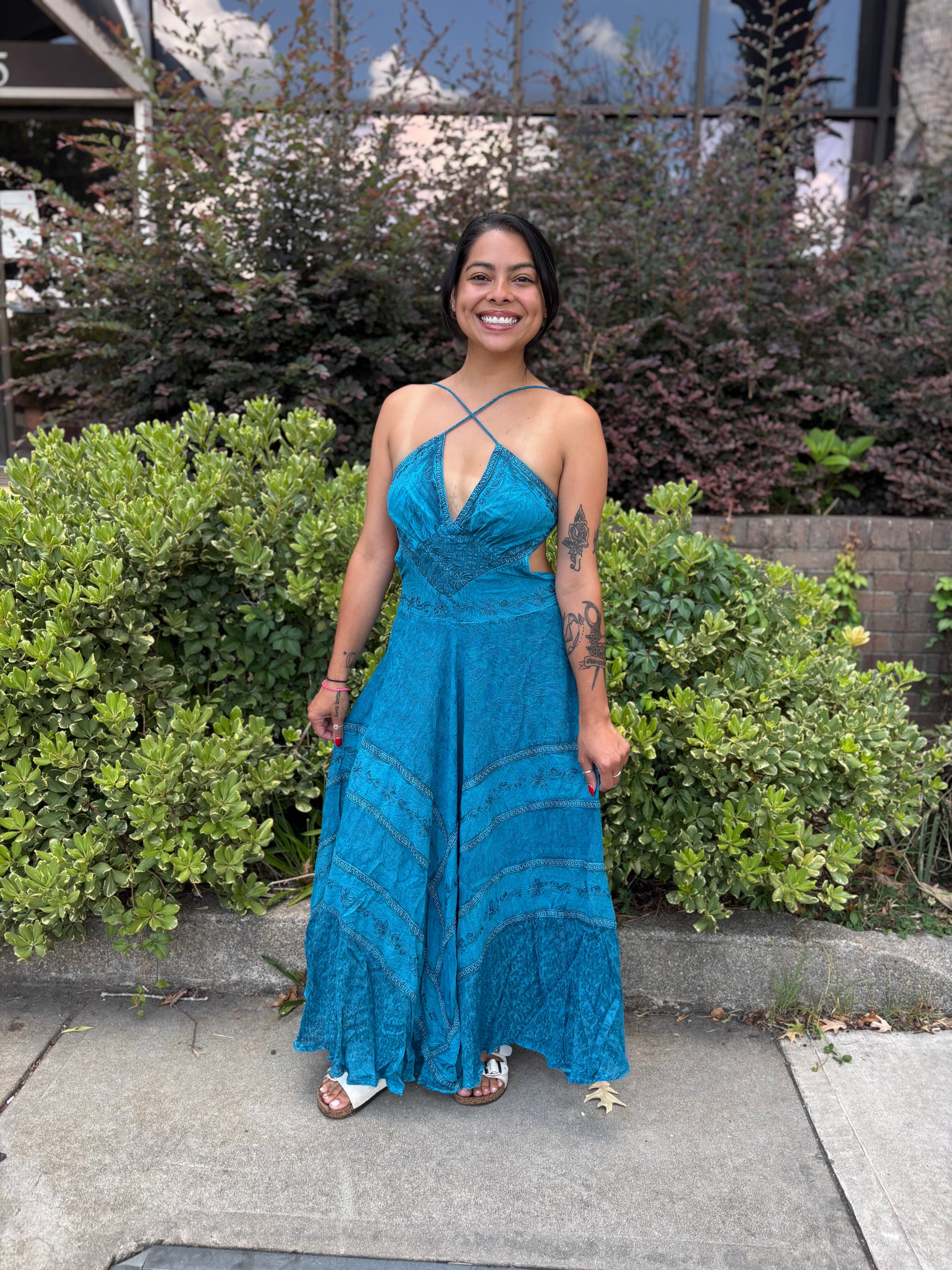 acid wash maxi dress BDG Cassie Acid Wash Maxi Dress